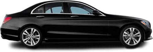 SlickMod Chrome Delete Blackout Vinyl Overlay for 2015-2021 Mercedes C Class Window & Door Trim (Full Side Kit, Gloss Black) in Saudi Arabia