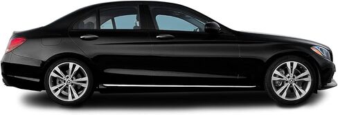 SlickMod Chrome Delete Blackout Vinyl Overlay for 2015-2021 Mercedes C Class Window & Door Trim (Full Side Kit, Gloss Black) in Saudi Arabia
