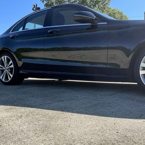 SlickMod Chrome Delete Blackout Vinyl Overlay for 2015-2021 Mercedes C Class Window & Door Trim (Full Side Kit, Gloss Black) in Saudi Arabia
