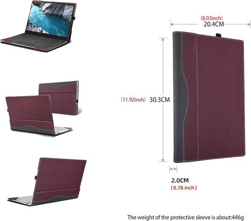 حافظة كمبيوتر محمول لجهاز Dell XPS 7390 13 كمبيوتر محمول مقاس 13 بوصة، حافظة شاملة من جلد البولي يوريثان بغطاء جيب داخلي (أزرق داكن) in Kuwait