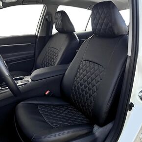 أغطية مقاعد هايلاندر مناسبة خصيصًا لسيارة Toyota Highlander LE وXLE وXSE 2020 2021 2022 2023 2024 2025 من جلد البولي يوريثان الفاخر - 3 صفوف مجموعة كاملة من واقي مقعد السيارة المقاوم للماء باللون الأسود الماسي in Kuwait