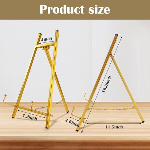 Falling in Art Metal Easel Stand, 16.5" Table Top Easel Stand for Display, Tripod Mirror Plate Stand Holder for Photos, Books and Wedding Signs, Black in Saudi Arabia