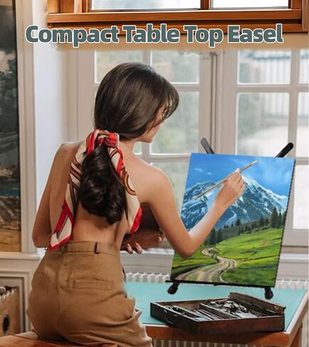 حامل سطح الطاولة للرسم، حامل ثلاثي القوائم لعرض الفنان مقاس 16 بوصة إلى 21 بوصة مع ملحق، حامل إطار قابل للطي لطاولة حامل ثلاثي القوائم محمول، يحمل القماش واللوحات والصور والعلامات in Kuwait