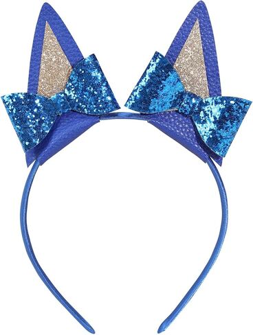 Blue Dog Ears Headbands For Girls, 1Pcs Cat Ear Headband Halloween Birthday Party Supplies Hair Accessories (Blue) in Kuwait