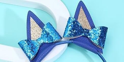 Blue Dog Ears Headbands For Girls, 1Pcs Cat Ear Headband Halloween Birthday Party Supplies Hair Accessories (Blue) in Kuwait