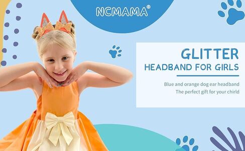 Blue Dog Ears Headbands For Girls, 1Pcs Cat Ear Headband Halloween Birthday Party Supplies Hair Accessories (Blue) in Kuwait
