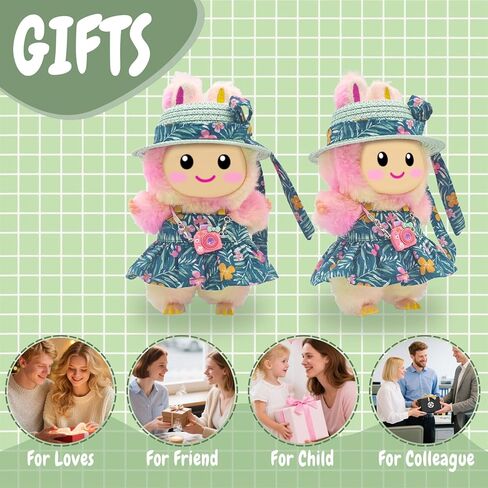 Cute 17cm Doll Clothes Set 4Pcs Kawaii Dresses with Free Hat, Camera, Silk Scarf, and Pendant Accessories（NO Doll） in Saudi Arabia