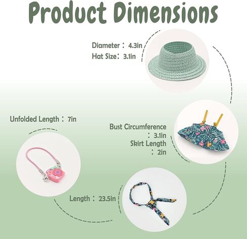 Cute 17cm Doll Clothes Set 4Pcs Kawaii Dresses with Free Hat, Camera, Silk Scarf, and Pendant Accessories（NO Doll） in Saudi Arabia