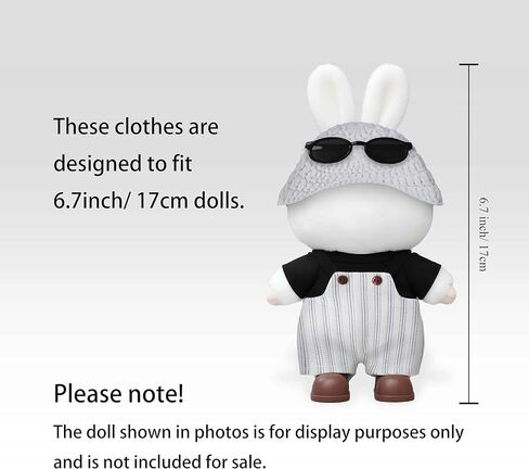 17cm Doll Clothes& Accessories (No Doll), Outfit Set with 3-Piece, Pink Hooded Jumpsuit, Sunglasses& Canvas Shoes in Saudi Arabia