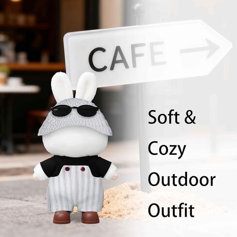 17cm Doll Clothes& Accessories (No Doll), Outfit Set with 3-Piece, Pink Hooded Jumpsuit, Sunglasses& Canvas Shoes in Saudi Arabia
