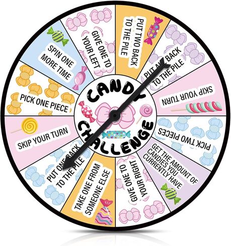 Soulchen Candy Challenge Game Spinner عيد الميلاد لوازم حفلات الشتاء عطلة مهرجان لعبة الكرتون تحت عنوان حفلة عيد ميلاد تفضل الديكور للبنين الفتيات في سن المراهقة الأسرة الكبار (قصب الحلوى) in Kuwait