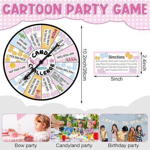 Soulchen Candy Challenge Game Spinner عيد الميلاد لوازم حفلات الشتاء عطلة مهرجان لعبة الكرتون تحت عنوان حفلة عيد ميلاد تفضل الديكور للبنين الفتيات في سن المراهقة الأسرة الكبار (قصب الحلوى) in Kuwait