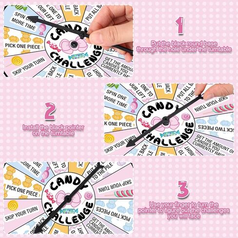 Soulchen Candy Challenge Game Spinner عيد الميلاد لوازم حفلات الشتاء عطلة مهرجان لعبة الكرتون تحت عنوان حفلة عيد ميلاد تفضل الديكور للبنين الفتيات في سن المراهقة الأسرة الكبار (قصب الحلوى) in Kuwait