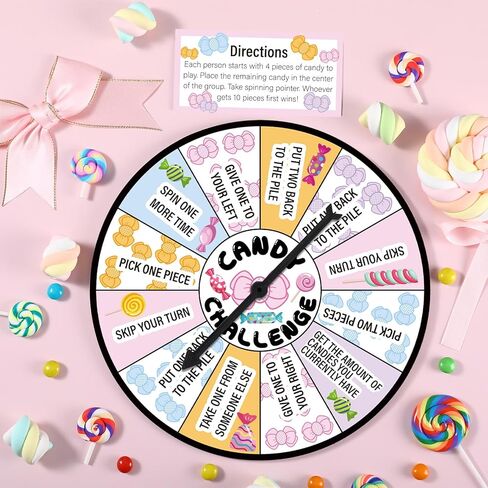 Soulchen Candy Challenge Game Spinner عيد الميلاد لوازم حفلات الشتاء عطلة مهرجان لعبة الكرتون تحت عنوان حفلة عيد ميلاد تفضل الديكور للبنين الفتيات في سن المراهقة الأسرة الكبار (قصب الحلوى) in Kuwait