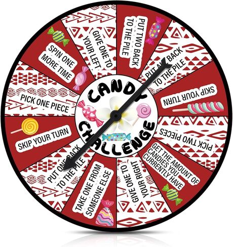 Soulchen Candy Challenge Game Spinner عيد الميلاد لوازم حفلات الشتاء عطلة مهرجان لعبة الكرتون تحت عنوان حفلة عيد ميلاد تفضل الديكور للبنين الفتيات في سن المراهقة الأسرة الكبار (قصب الحلوى) in Kuwait