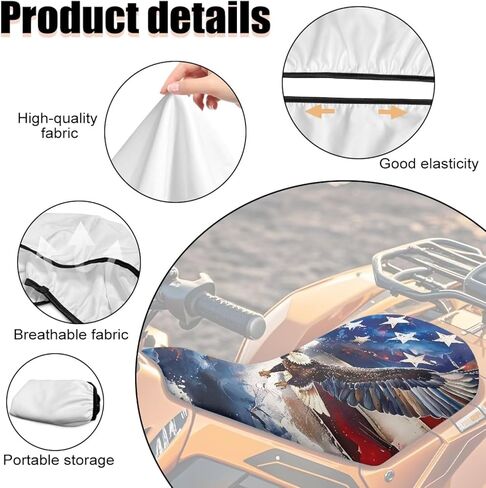 Doojoayie Eagle ATV Seat Cover -Waterproof 4 Wheeler Seat Cover Compatible with Sportsman 570 450 850, Polaris Scrambler 400 500 850 1000, Honda Rancher 420 in Saudi Arabia