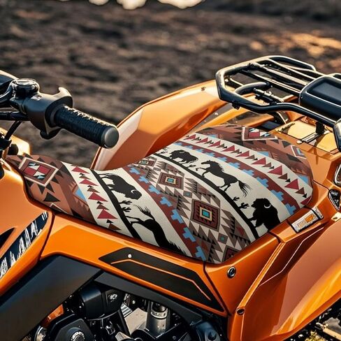 غطاء مقعد Doojoayie Eagle ATV - غطاء مقعد مقاوم للماء ذو ​​4 عجلات متوافق مع Sportsman 570 450 850، Polaris Scrambler 400 500 850 1000، Honda Rancher 420 in Kuwait
