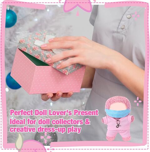 17cm Doll Clothes Doctor Nurse Scrubs Outfit Set for 17cm Dolls with Mini Mask Stethoscope Cute Nurse Uniform with Accessories Gift for DIY Dress-up Lovers & Collectors(Pink) in Saudi Arabia