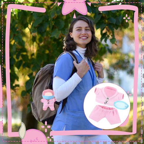 17cm Doll Clothes Doctor Nurse Scrubs Outfit Set for 17cm Dolls with Mini Mask Stethoscope Cute Nurse Uniform with Accessories Gift for DIY Dress-up Lovers & Collectors(Pink) in Saudi Arabia