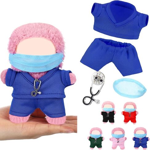 17cm Doll Clothes Doctor Nurse Scrubs Outfit Set for 17cm Dolls with Mini Mask Stethoscope Cute Nurse Uniform with Accessories Gift for DIY Dress-up Lovers & Collectors(Pink) in Saudi Arabia