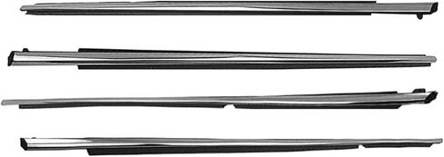 Car Accessories 4Pcs/Set Door Window Glass Weatherstrip Trim Fit for 2008-2013 Waterproof Car Door Rubber Seals(4Pcs-Chrome) in Saudi Arabia