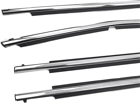 Car Accessories 4Pcs/Set Door Window Glass Weatherstrip Trim Fit for 2008-2013 Waterproof Car Door Rubber Seals(4Pcs-Chrome) in Saudi Arabia