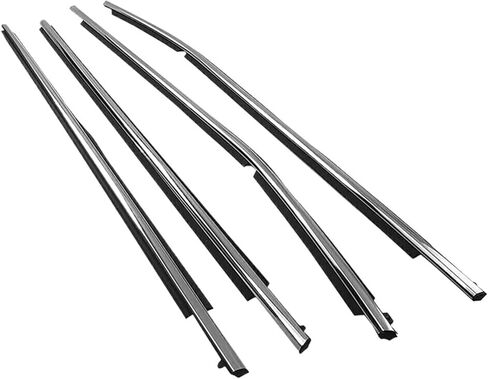 Car Accessories 4Pcs/Set Door Window Glass Weatherstrip Trim Fit for 2008-2013 Waterproof Car Door Rubber Seals(4Pcs-Chrome) in Saudi Arabia
