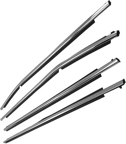 Car Accessories 4Pcs/Set Door Window Glass Weatherstrip Trim Fit for 2008-2013 Waterproof Car Door Rubber Seals(4Pcs-Chrome) in Saudi Arabia