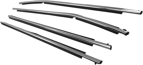 Car Accessories 4Pcs/Set Door Window Glass Weatherstrip Trim Fit for 2008-2013 Waterproof Car Door Rubber Seals(4Pcs-Chrome) in Saudi Arabia