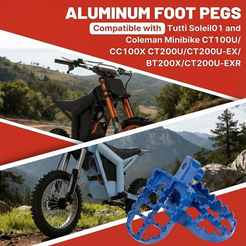 Dirt Bike Foot Pegs for Tuttio Soleil01, Aluminum E-bike Pegs for Coleman Minibike CT200U/CT200U-EX/BT200X/CT200U-EXR, Electric Bike Accessories Replacement Parts for Tutti, Black in Saudi Arabia