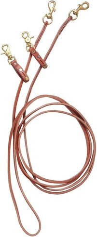 Tough 1 Split Reins with Braided Rawhide and Silver Barrels, Light Oil in Saudi Arabia