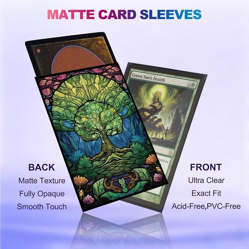MTG Card Sleeves 100ct - Forest - Art Card Sleeves Deck Protector, Clear Front & Matte Textured Back, Sleeves for Magic The Gathering, Basic Lands Series in Kuwait