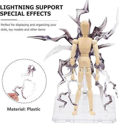 Baluue Action Figure Stand with Model Clear Toy Doll Holder Figurine Model Display Rack（Yellow in Saudi Arabia