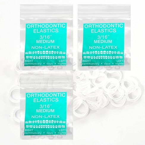 LA MIERE Non Latex 300 pcs 3/16inch Medium Intraoral Elastic Bands, Orthodontic Elastics non- Latex Dental Rubber Bands Made in USA (3/16inch 4.7mm, Medium 4.5oz) in Saudi Arabia