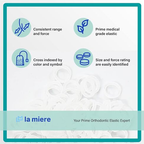 LA MIERE Non Latex 300 pcs 3/16inch Medium Intraoral Elastic Bands, Orthodontic Elastics non- Latex Dental Rubber Bands Made in USA (3/16inch 4.7mm, Medium 4.5oz) in Saudi Arabia