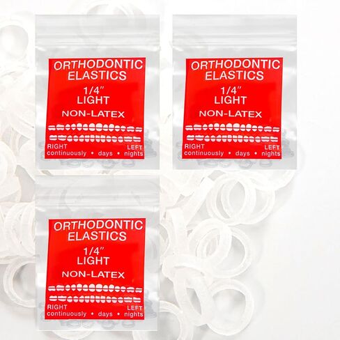 LA MIERE Non Latex 300 pcs 3/16inch Medium Intraoral Elastic Bands, Orthodontic Elastics non- Latex Dental Rubber Bands Made in USA (3/16inch 4.7mm, Medium 4.5oz) in Saudi Arabia