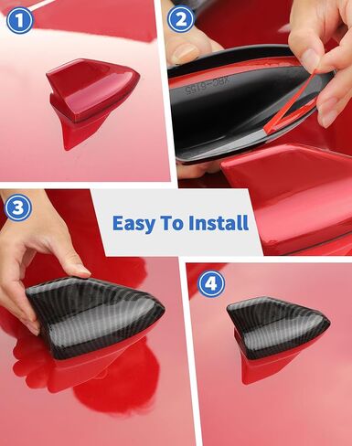 Carbon Fiber Shark Fin Shape Roof Antenna Cover Decor Trim for Ford Mustang 2024+ in Saudi Arabia