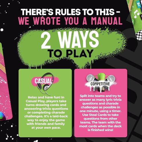The 90s & 2000s Rock Music Trivia Game with Charades | Finish The Lyrics + Steal Cards | Includes Playlist & Stickers | Adult Party Game Night- 250 Cards in Saudi Arabia
