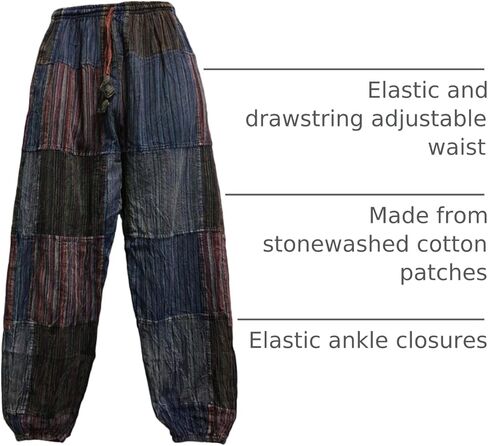Men's Bohemian Vintage Hippie Alibaba Yoga Patchwork Harem Pants in Saudi Arabia