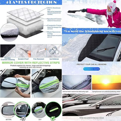 غطاء ثلجي للزجاج الأمامي للسيارة Hyundai Santa Cruz 2022-2025، غطاء نافذة مغناطيسي للزجاج الأمامي للشتاء، غطاء نافذة درع الصقيع، ملحقات خارجية مقاومة للرياح والمطر والشمس، B/157 * 126 سم in Kuwait