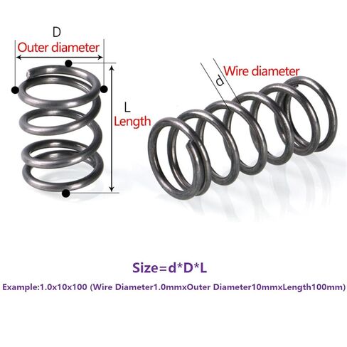 Cgshop-Compressed Spring 5 Spring Steel 65Mn Cylindrical Spiral Compression Y-Type Shock Absorption Pressure Return Spring Wire Diameter 4.5mm, Good Elasticity and More Durable(100mm,32mm) in Saudi Arabia