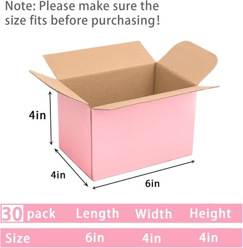 Pink Shipping Boxes Medium 10x7x6 Inches, 30 Pack Corrugated Cardboard Boxes for Packaging Small Business Mailing in Kuwait