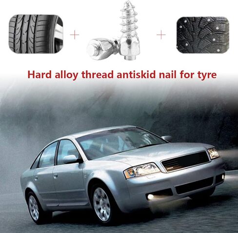 12mm Car SUV ATV Anti Slip Screw Stud, Tire Snow Spikes Trim, 100 Pcs Hard Metal Wheel Tyre Studs for Off - Road Vehicles, Durable Anti - Slip Accessories for Enhanced Traction on in Saudi Arabia