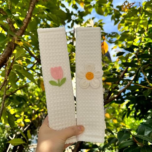 Cute Flowers Car Seat Belt Cover, Soft Seatbelt Cushion Pads, Shoulder Strap Protector, Car Accessories, Four Seasons Universal (2, Tulip) in Saudi Arabia