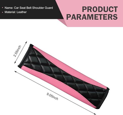 أغطية أحزمة مقعد السيارة، أغطية حزام الكتف من الجلد الناعم، وسادة قيادة مريحة لحزام الأمان تحمي رقبتك وكتفك متوافقة مع السيارة والشاحنة وسيارات الدفع الرباعي (وردي) in Kuwait