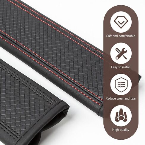 2PCS Car Seat Belt Cover Pad, Leather Seatbelt Shoulder Strap Covers, Soft Safety Strap Pads Protect Your Neck and Shoulder, Universal for Auto, SUV, Truck (Red) in Saudi Arabia