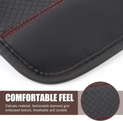 2PCS Car Seat Belt Cover Pad, Leather Seatbelt Shoulder Strap Covers, Soft Safety Strap Pads Protect Your Neck and Shoulder, Universal for Auto, SUV, Truck (Red) in Saudi Arabia