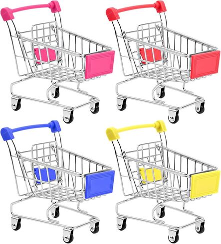 Mini Shopping Cart Ornament, Supermarket Handcart Shopping Utility Cart Mode Storage Toy in Saudi Arabia