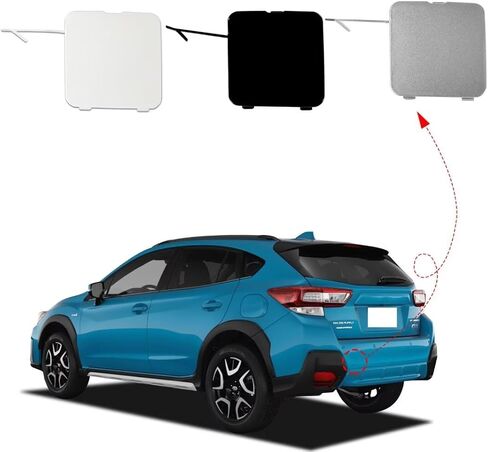 غطاء خطاف سحب المصد الخلفي للسيارة مناسب لسوبارو Crosstrek 2018 2019 2020 2021 2022 2023 57731FL570NN غطاء غطاء مقطورة (فضي، جانب السائق الأيسر) in Kuwait