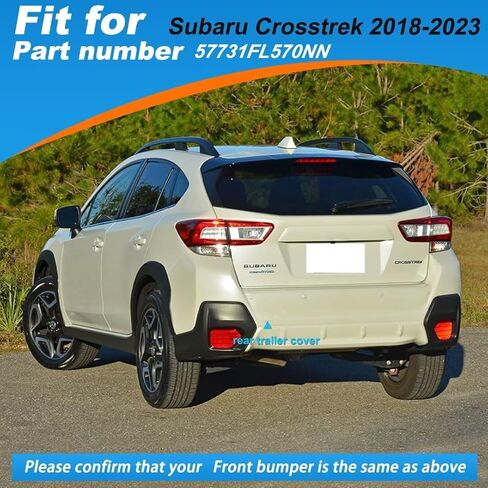 غطاء خطاف سحب المصد الخلفي للسيارة مناسب لسوبارو Crosstrek 2018 2019 2020 2021 2022 2023 57731FL570NN غطاء غطاء مقطورة (فضي، جانب السائق الأيسر) in Kuwait